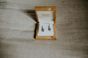 Antique earrings in box for wedding day