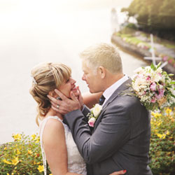 Bride and groom on their wedding day