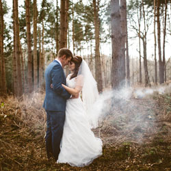 Wedding couple in the forest