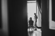 Bride getting ready on her wedding day