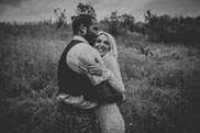 Bride and Groom in field