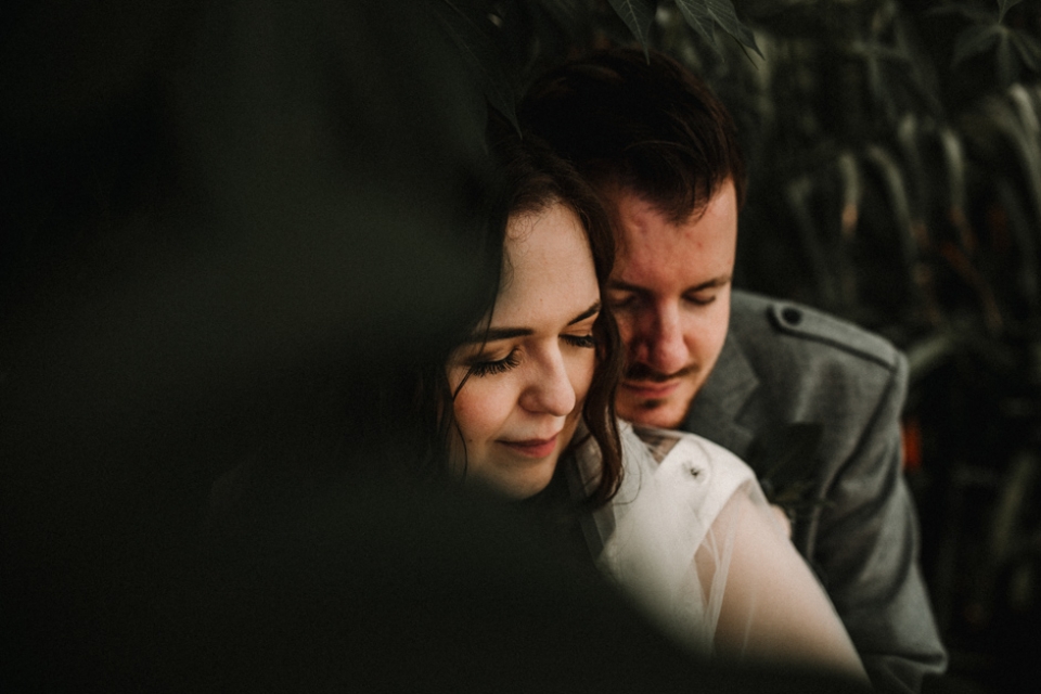 couple fine art photography in the palm house