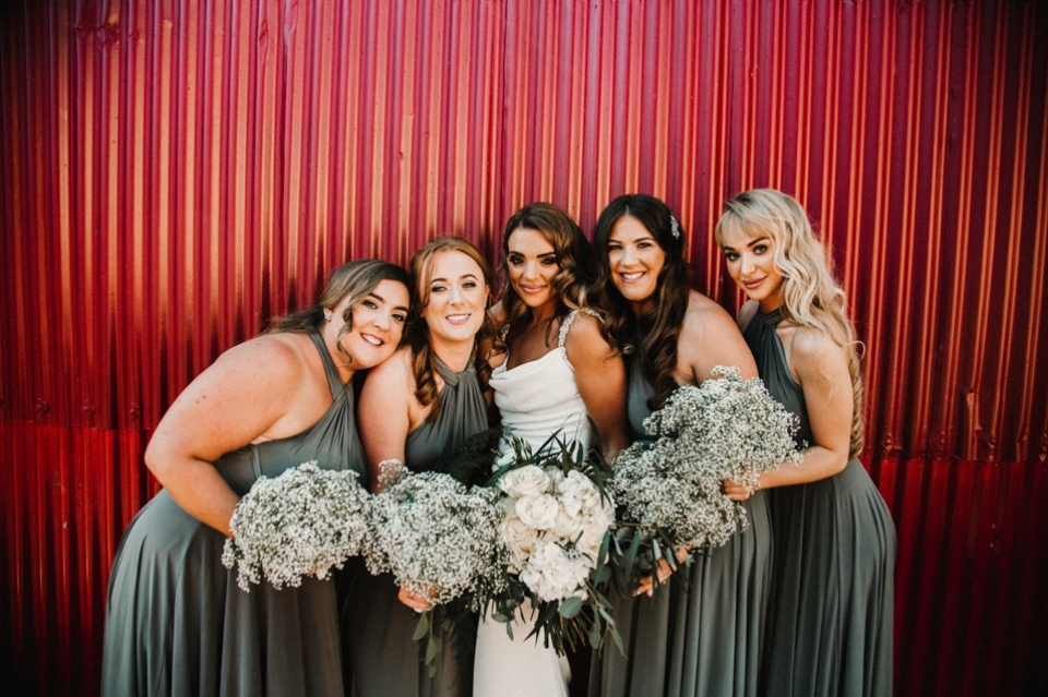 beautiful irish bridesmaids at river dale wedding venue