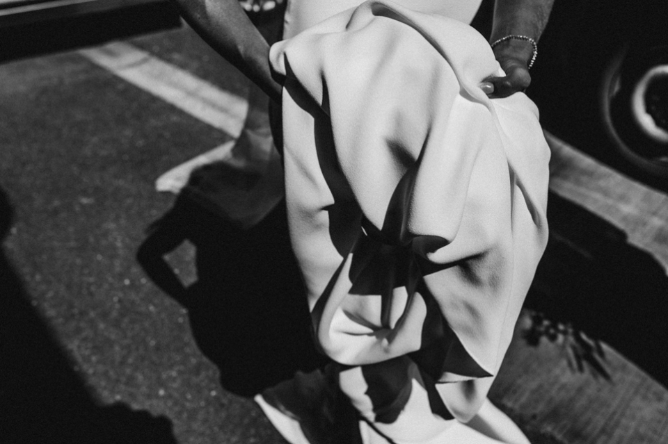 bride heading to the ceremony