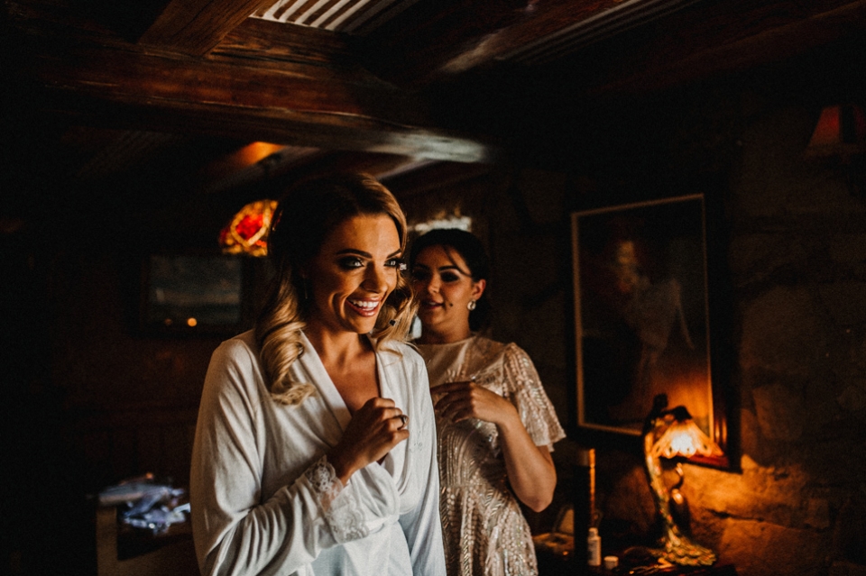 bride starts nervous laughing during trial preparations 