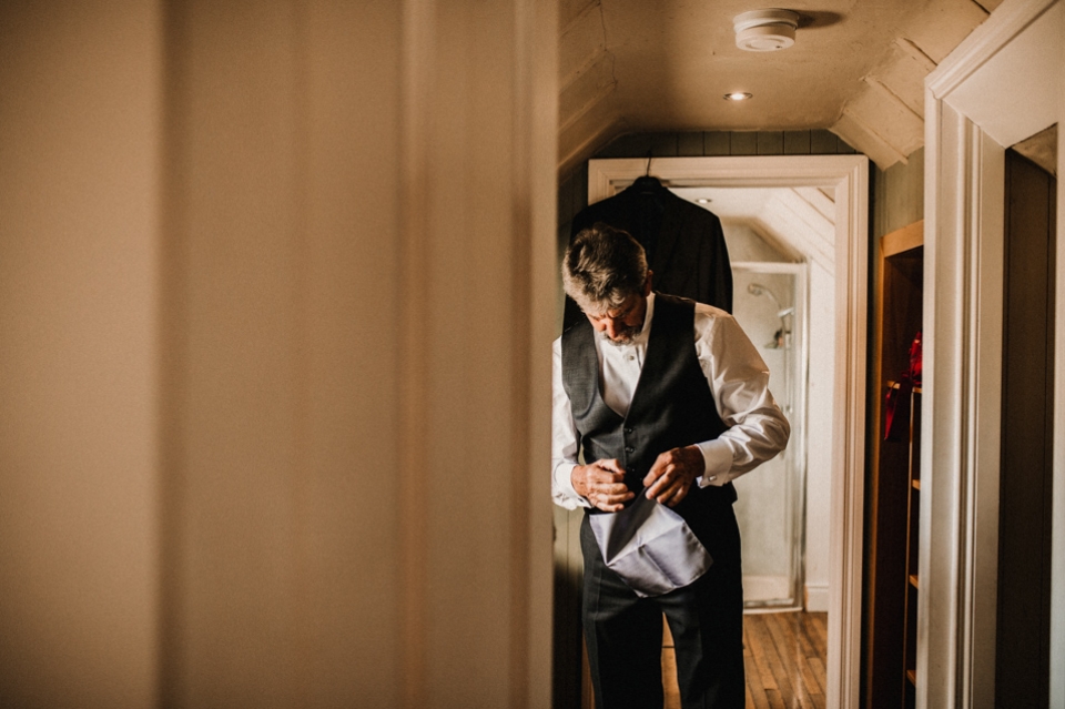 father of bride getting ready 