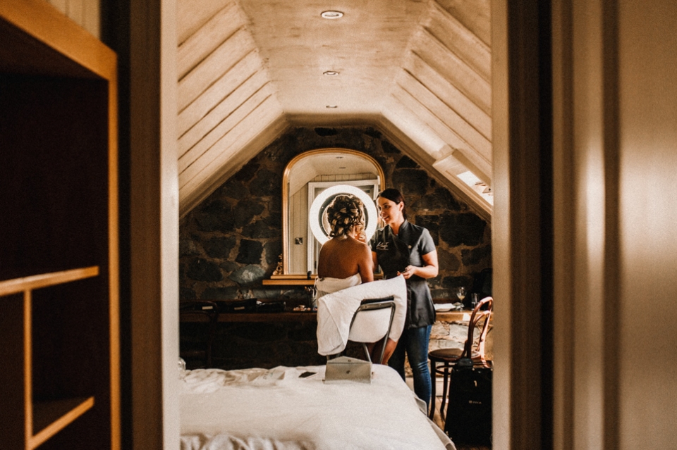 bridal preparations at Clenaghans hotel in northern Ireland