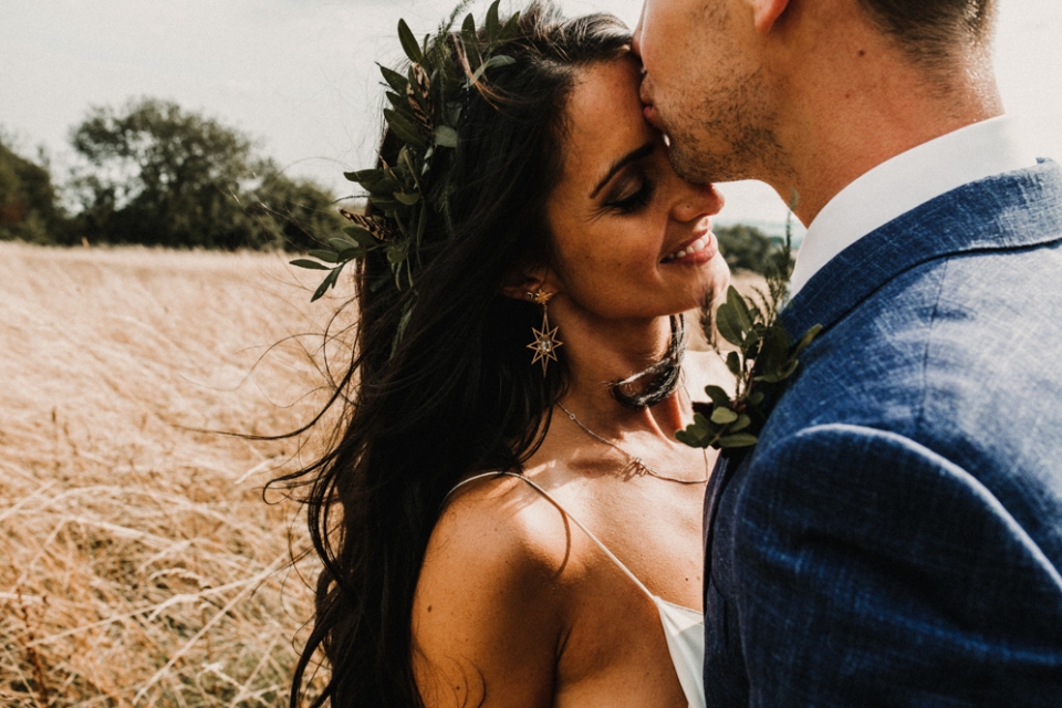 brude and groom during intimate session , Merris court wedding