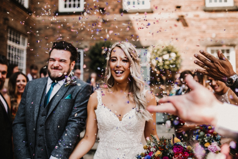 confetti at the west mill wedding venue , derby