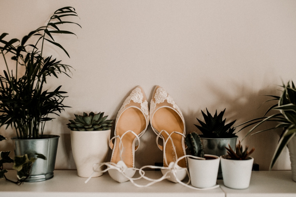 bella belle shoes , bridal shoe details shot