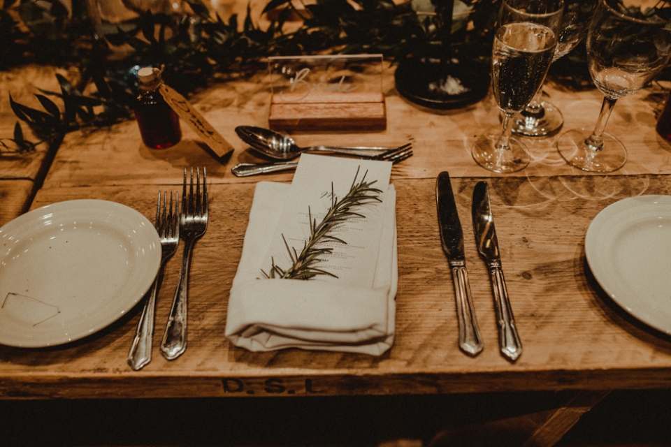 place settings at kinkell Byre