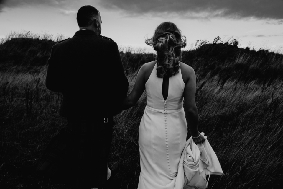 black and white creative wedding photography in scotland wedding venue