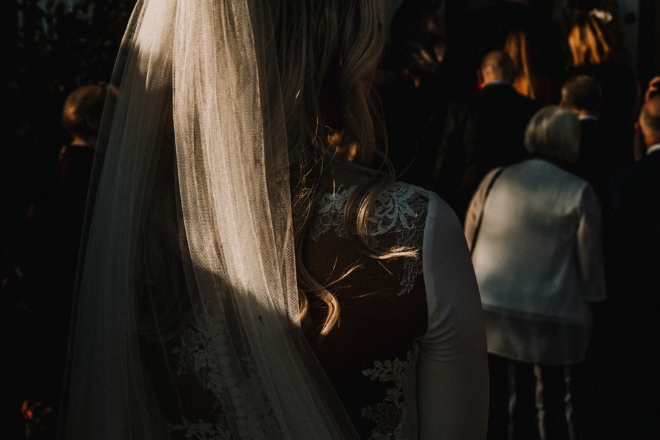 bride greeting her guests post ceremony 