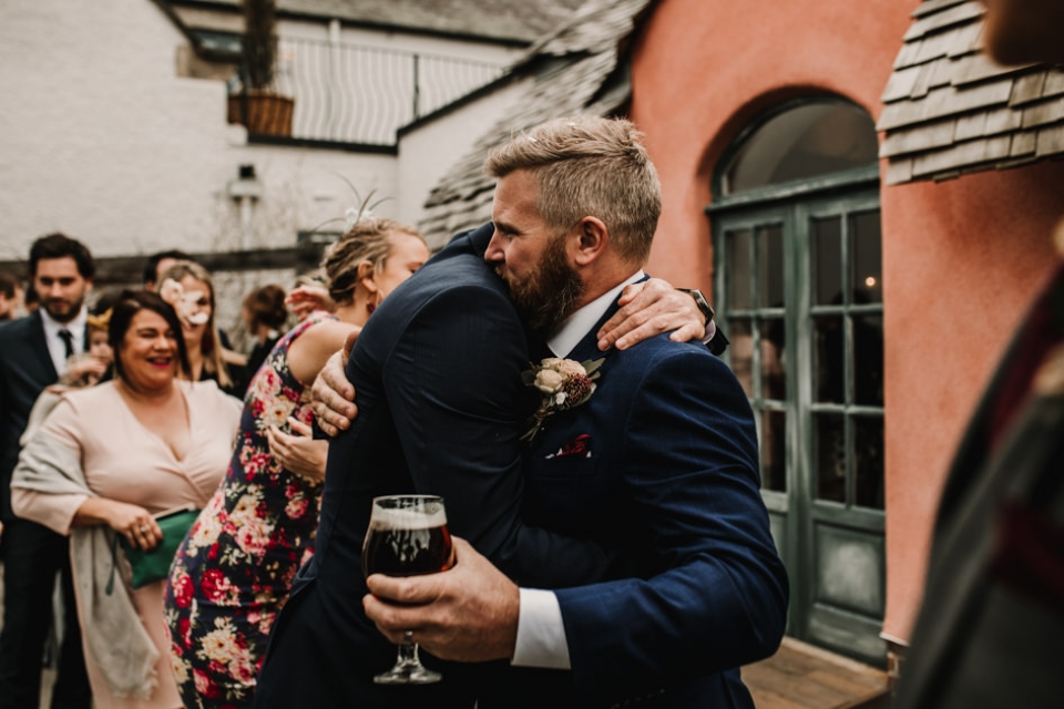 love and cuddles at scottish wedding reception