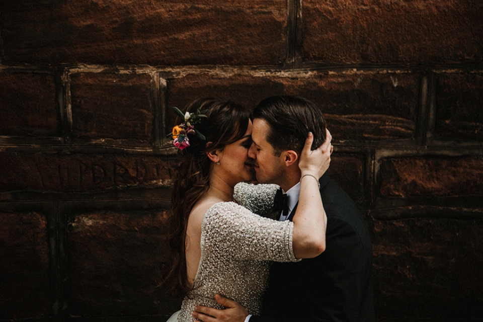 bride and from enjoying a passionate embrace in the streets of chester 