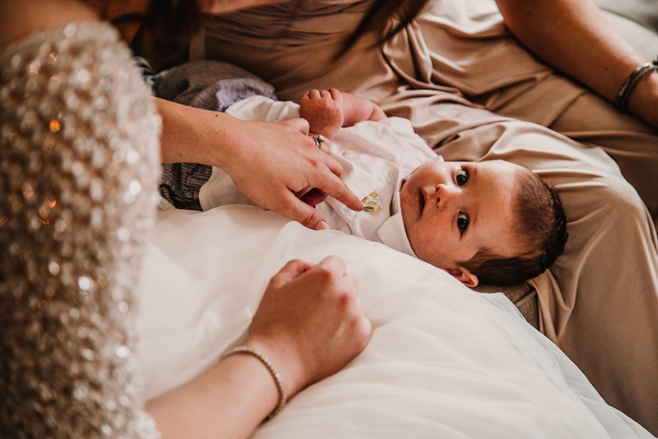 bride and her bridesmaids son 