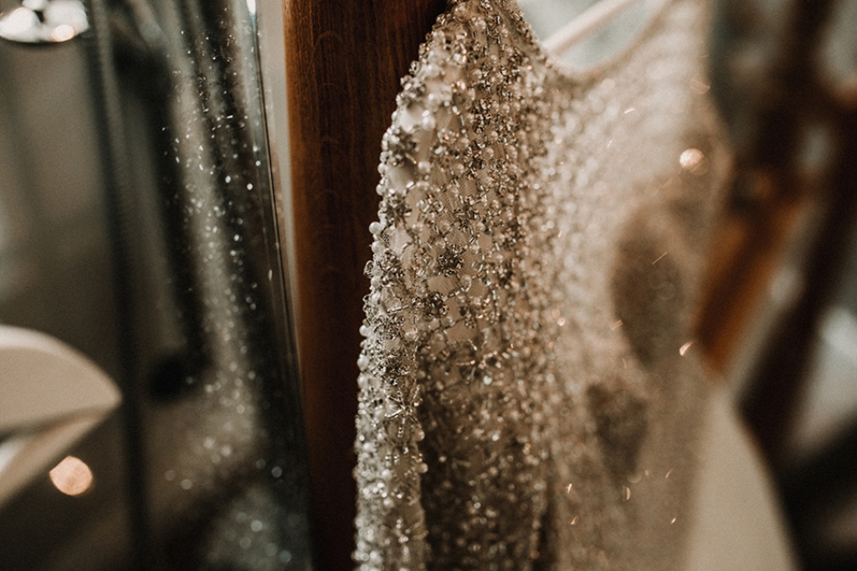 maggie sotterro beaded top detail shot