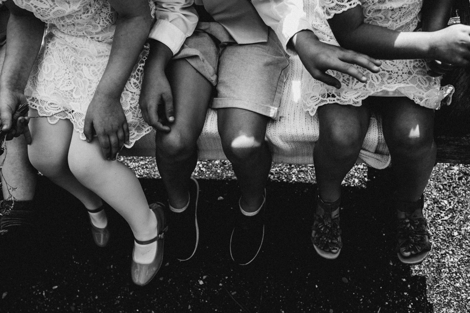 children and flower girls at ceremony in buckland house