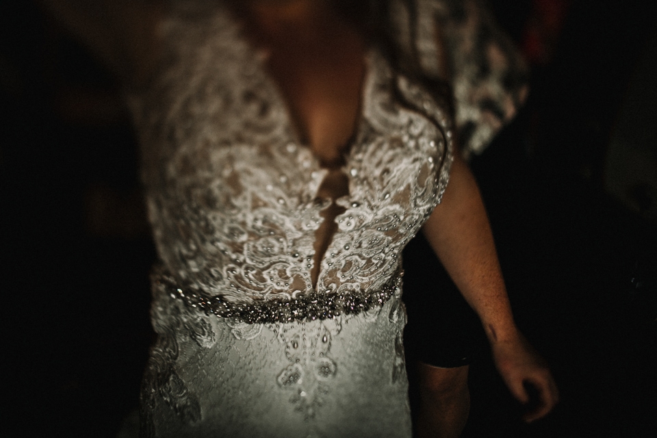 brides dress details , river dale barn