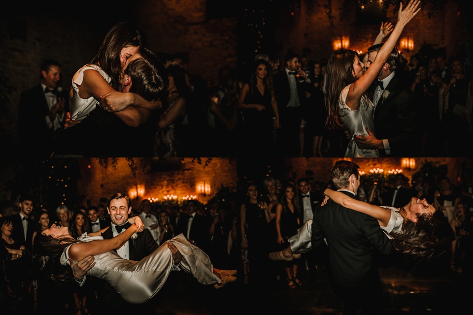 bride and groom enjoying the dance floor 