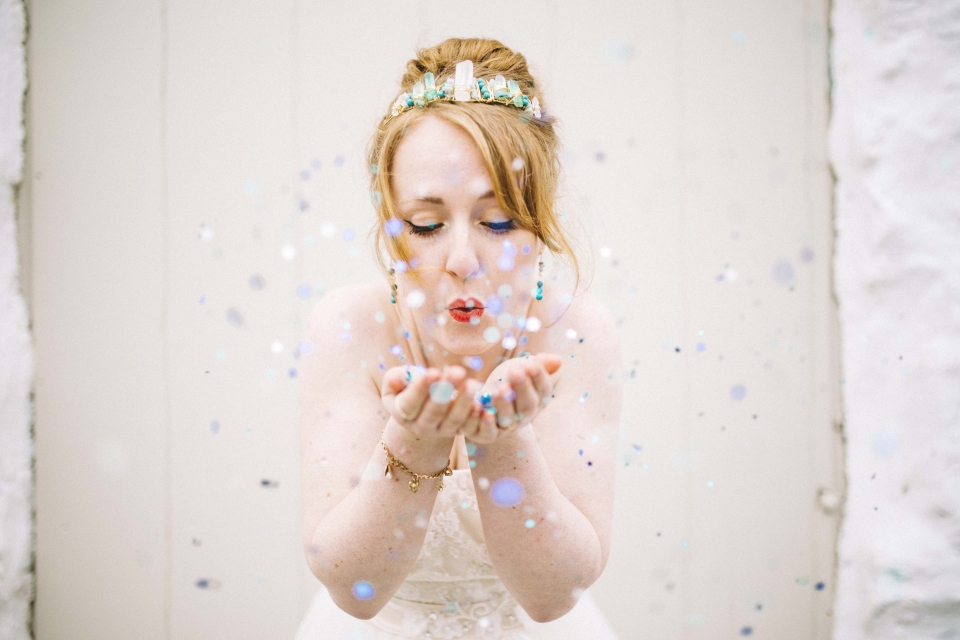 confetti shot with a difference , north wales, hafod farm