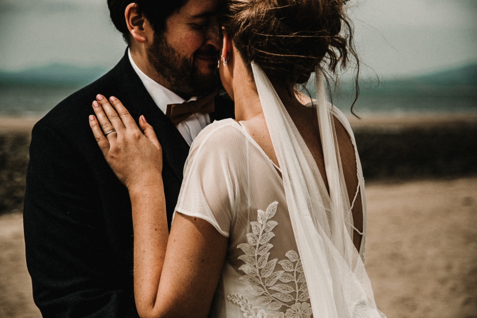 bride and groom portraits in the sand 