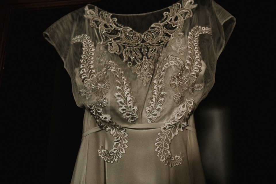 wedding dress close up 