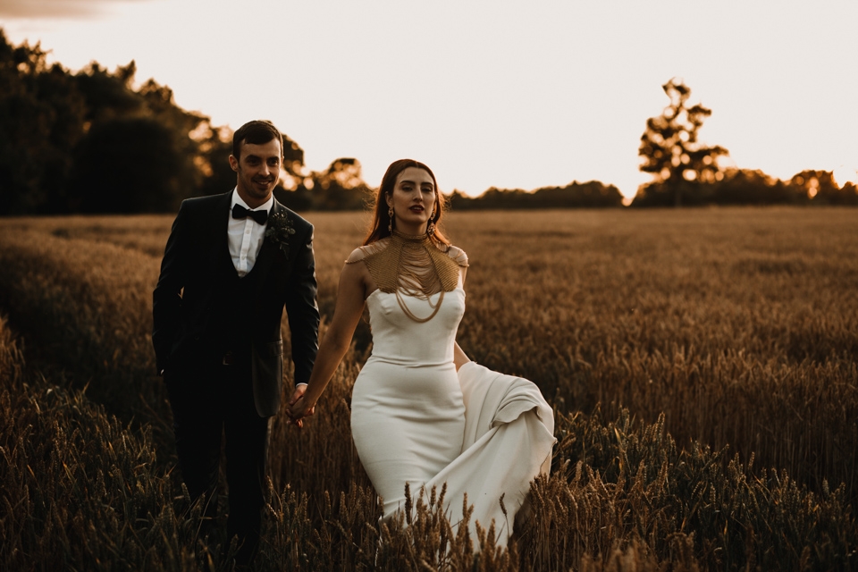 golden hour bride and groom portraits in gloucester