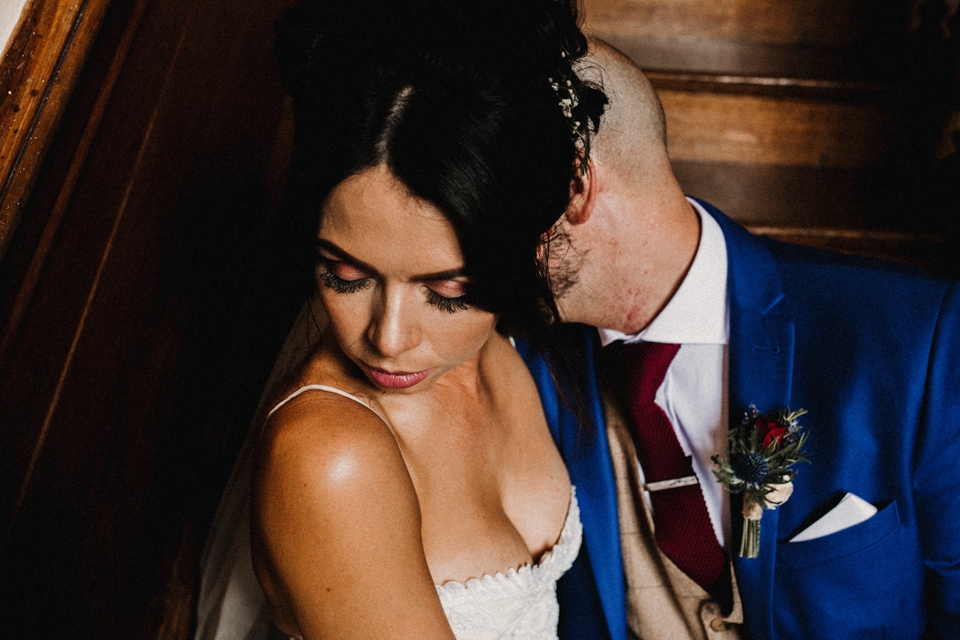 bride and groom during portrait session 