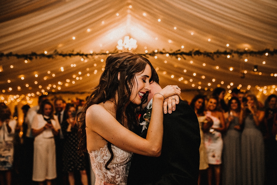 Bride dancing with her grandfather on her wedding night at the Talbot hotel 