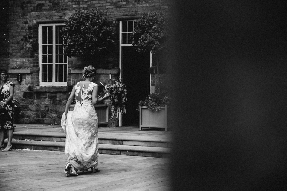 bride running into the west mill 