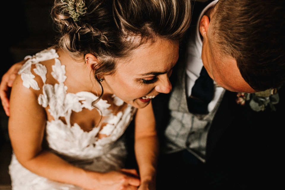 bride and groom portraits in the west mill derby wedding venue